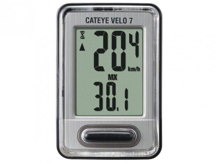 CATEYE Cyklopočítač CAT Velo 7 (VL520) černá/stříbrná CATEYE Cyklopočítač CAT Velo 7 (VL520) černá/stříbrná
