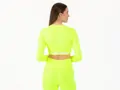 Crussis Crop Top dámský dlouhý rukáv NEON YELLOW