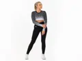 Crussis Crop Top dámský dlouhý rukáv BLACK OMBRE