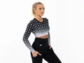 Crussis Crop Top dámský dlouhý rukáv BLACK OMBRE