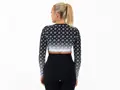 Crussis Crop Top dámský dlouhý rukáv BLACK OMBRE