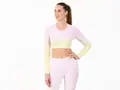 Crussis Crop Top dámský dlouhý rukáv FIT OMBRE