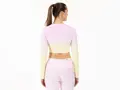 Crussis Crop Top dámský dlouhý rukáv FIT OMBRE