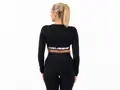 Crussis Crop Top dámský dlouhý rukáv BLACK