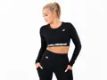 Crussis Crop Top dámský dlouhý rukáv BLACK
