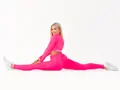 Crussis Legíny s vysokým pasem dámské NEON PINK