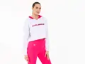 Crussis Crop mikina dámská krátká WHITE PINK