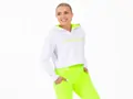 Crussis Crop mikina dámská krátká WHITE YELLOW