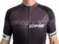 Crussis Cyklistický dres – ONE pánský krátký rukáv černá/bílá