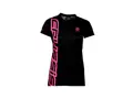 Crussis Triko dámské krátký rukáv černé/růžové fluo logo