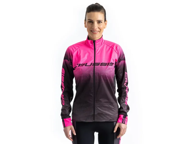 Crussis Cyklistická bunda No-Wind dámská černá/růžová Crussis Cyklistická bunda No-Wind dámská černá/růžová