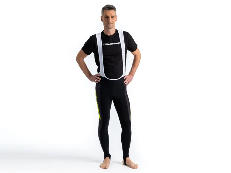 Crussis Cyklistické kalhoty se šlemi pánské černá/žlutá